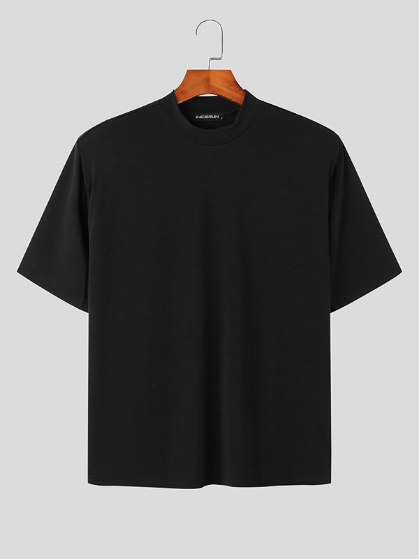 Mens Mesh Patchwork Casual Short Sleeve T-Shirt SKUK19615