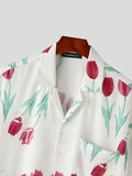 Mens Floral Print Revere Collar Shirt SKUK51028