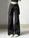 Mens Solid Layered Deconstructed Design Pants SKUK38987
