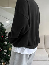 Men's Solid Color Turn Down Collar Long Sleeve Sweatshirt SKUL42389