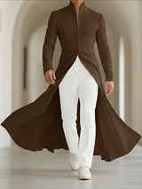 Men's Retro Early Autumn Tailored Waist Flowy Hem Long Sleeve Blazer SKUL80473