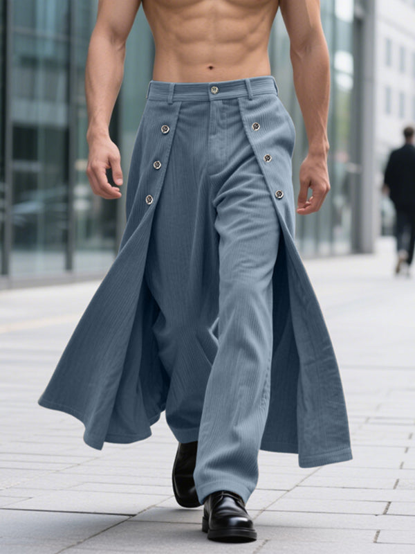 Men's Textured Corduroy Layered Design Pant SKUL29771