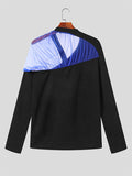 Mens Mesh Patchwork V-Neck Knit Pullover Sweater SKUK44477