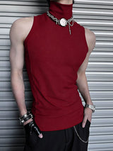 Men's Solid Color Slim Fit Mock Neck Tank SKUL45162