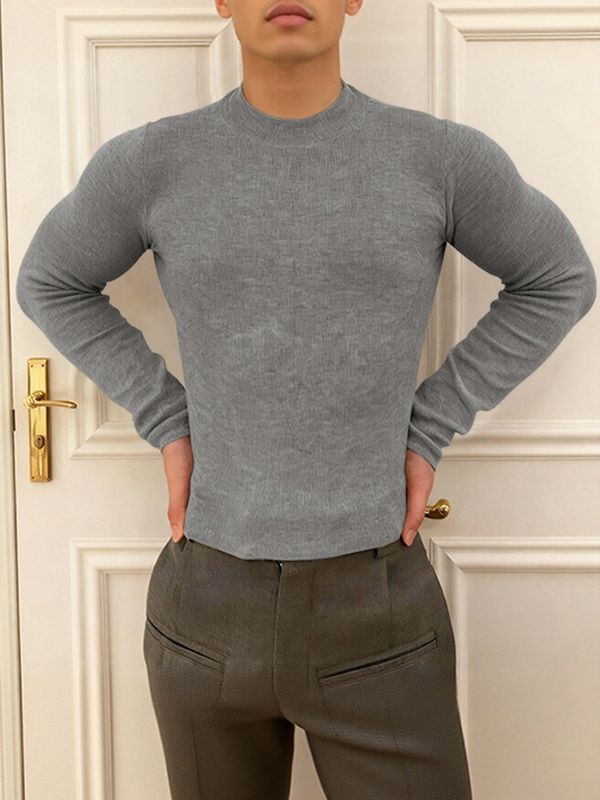 Men's Back Cutout Long Sleeve T-shirt SKUL44012