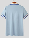 Mens Contrast Trim Patchwork Knit Golf Shirt SKUK02899