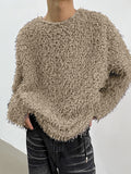 Mens Texture Crew Neck Casual Pullover Sweater SKUK41231