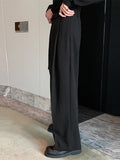 Mens Solid Casual Straight Pants With Belt SKUK46371