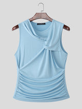Men's Solid Twist Design Casual Tank SKUL26171