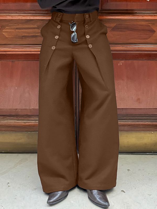 Men's Solid Color Deconstructed Loose Fit Pant SKUL47789