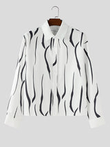 Men's Irregular Stripe Print Long Sleeve Shirt SKUL27285