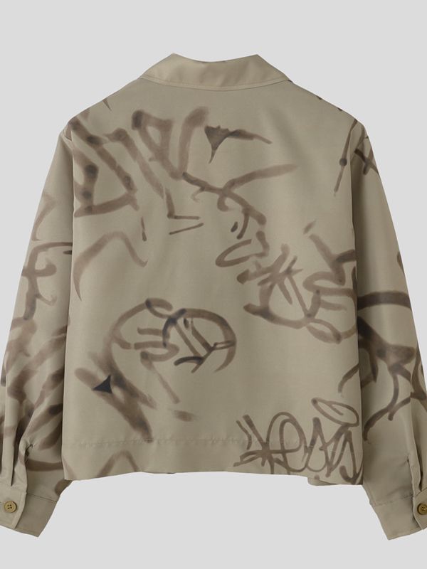 Men's Graffiti Print Contrast Color Two Pieces Outfit SKUL35077