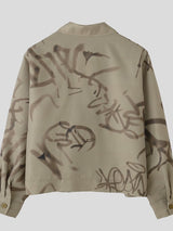 Men's Graffiti Print Contrast Color Two Pieces Outfit SKUL35077