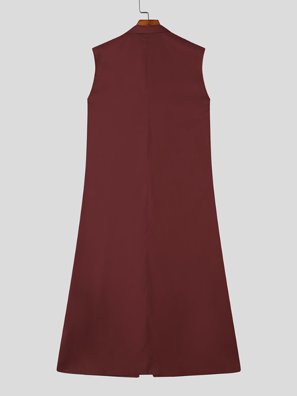 Mens Solid Color Long Hem Casual Cardigan SKUL26029