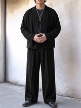 Men's Early Autumn Urban Casual Chest Pocket Two Pieces Outfit SKUL80460