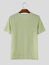 Men's New Chinese Style Frog Button Hollow Out Slim Fit T-shirt SKUL59492