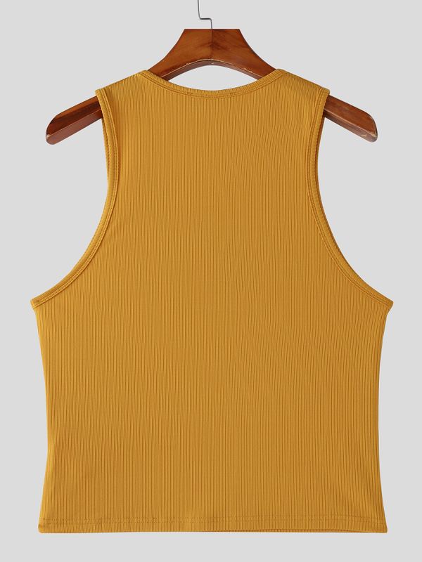 Men's Studded Strap Textured Cropped Tank SKUL57683