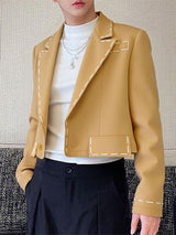 Men's Dashed Color Block Casual Long Sleeve Blazer SKUL29735