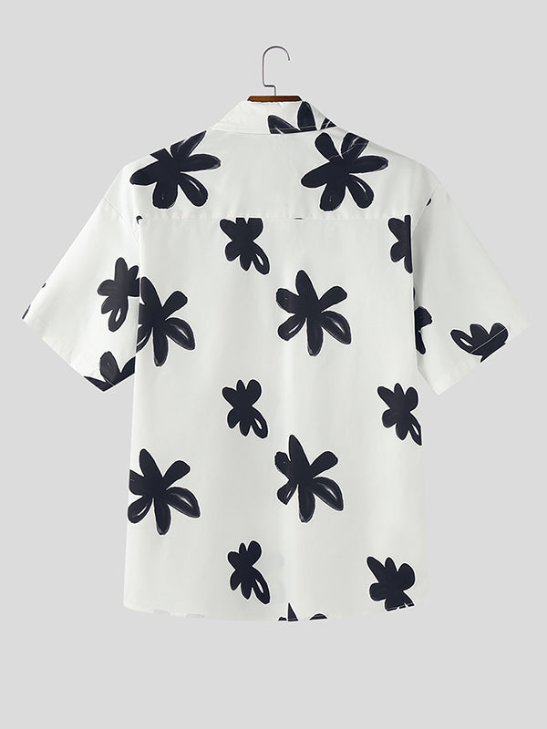 Mens Floral Print Short Sleeve Shirt SKUL12954