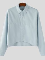 Men's Solid Color Casual Long Sleeve Shirt SKUL37283