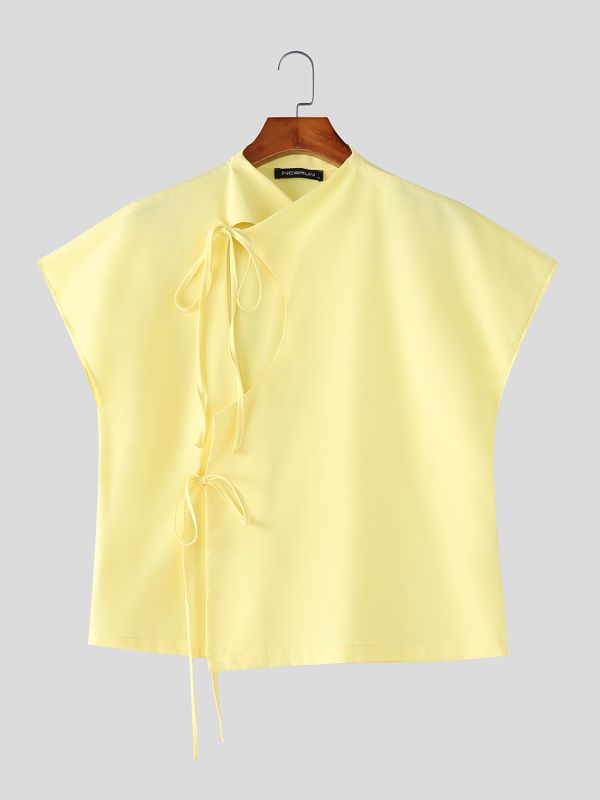Men's Tie Hollow Short Sleeve T-shirt SKUL58915