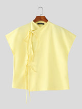 Men's Tie Hollow Short Sleeve T-shirt SKUL58915