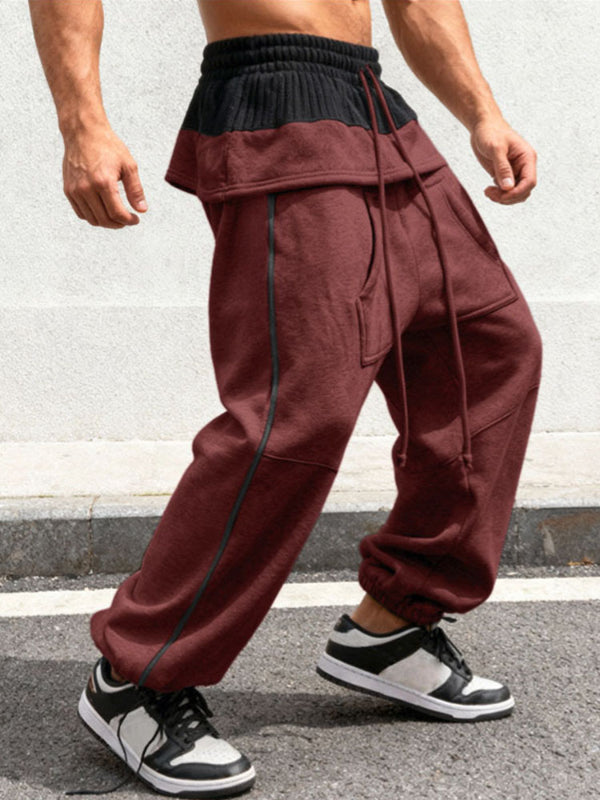 Men's Contrast Color Textured Casual Pant SKUL51870