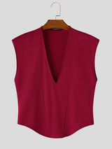 Men's V-Neck Tailored Structural Corset Tank SKUL63908