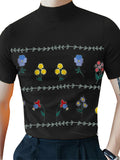 Mens Floral Plant Print High Neck T-Shirt SKUK09548