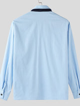 Men's Striped Tie Casual Long Sleeve Shirt SKUL31824