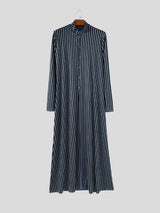 Men's Striped Casual Long Sleeve Cardigan SKUL26086