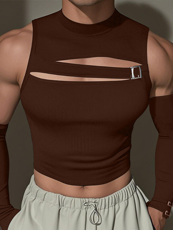 Men's Cut Cropped Sleeveless T-Shirt SKUL21584