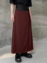 Men's Solid Color Buckle Belt Skirt SKUL50032