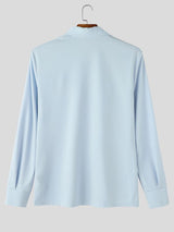 Men's Early Autumn Urban Casual Diagonal Placket Long Sleeve Lapel Collar Shirt SKUL81148