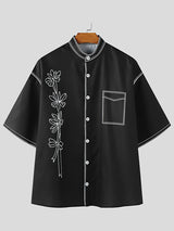Mens Floral Print Casual Short Sleeve Shirt SKUL07592