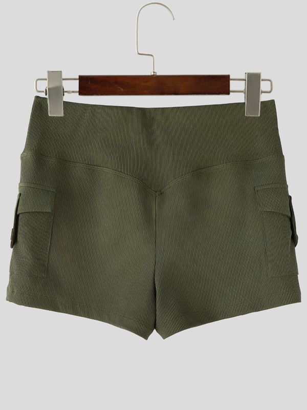Men's Utility Ribbed High-Waisted Cargo Booty Short SKUL75676