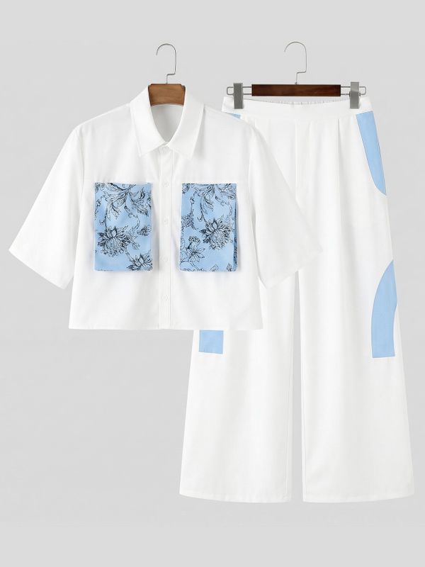 Men's Avant-Garde Deconstructed Crop Two Pieces Outfit SKUL61173