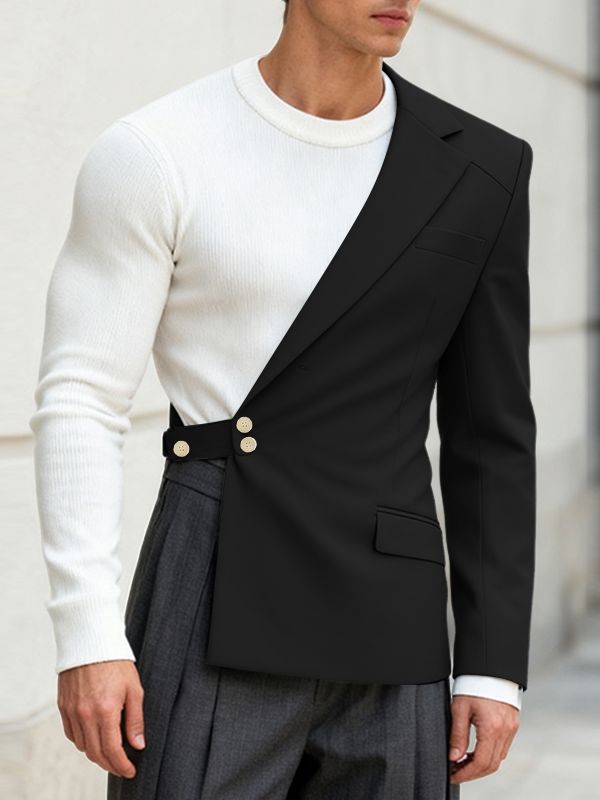Men's Deconstructed One Shoulder Casual Blazer SKUL42334