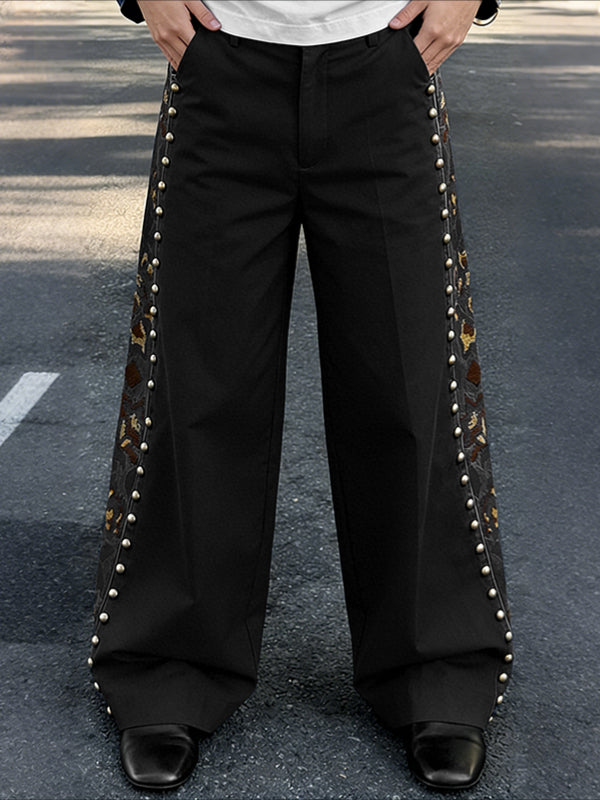 Men's Stud Patchwork Floral Print Loose Pant SKUL61101