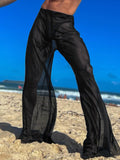 Mens Glitter Mesh See Through Wide Leg Pants SKUK51801