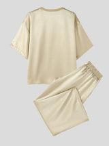 Men's Casual Elevated Satin Oversized Two Pieces Outfit SKUL79216