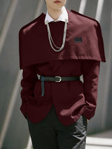 Men's Deconstructed Solid Color Cape Patchwork Casual Blazer SKUL37686