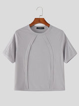 Men's Deconstructed Textured Short Sleeve T-shirt SKUL54623