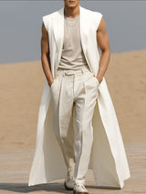 Mens Solid Color Long Hem Casual Cardigan SKUL26029