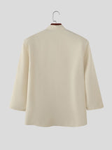 Men's Horse Zodiac Print Asymmetric Placket Shirt SKUL50569