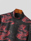 Mens Dragon Print Long Sleeve Crop Top SKUK26947