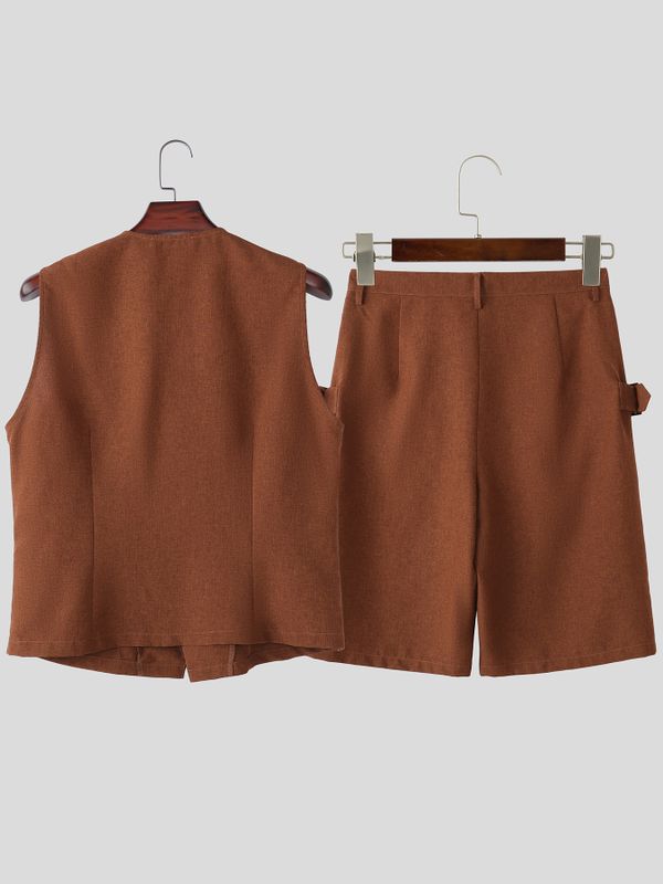 Men's Avant-Garde Deconstructed Buckled Two Pieces Outfit SKUL66877