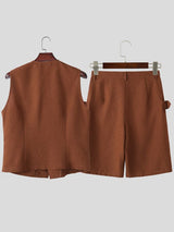 Men's Avant-Garde Deconstructed Buckled Two Pieces Outfit SKUL66877