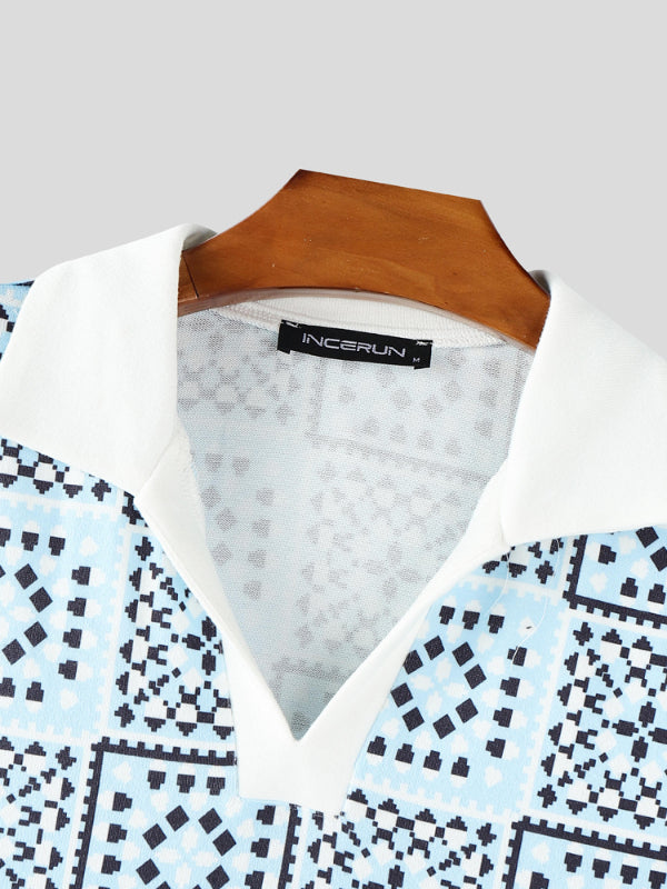 Mens Windowpane Pattern Casual Tank SKUL18857