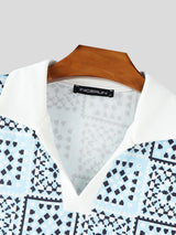 Mens Windowpane Pattern Casual Tank SKUL18857